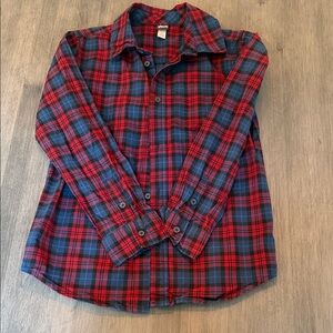 Tea Collection 100% Cotton Red and Blue Plaid Button-Up Shirt